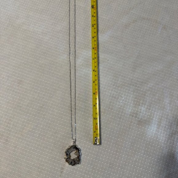Grey Druzy Pendant Necklace - Picture 6 of 9